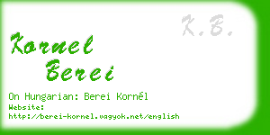 kornel berei business card